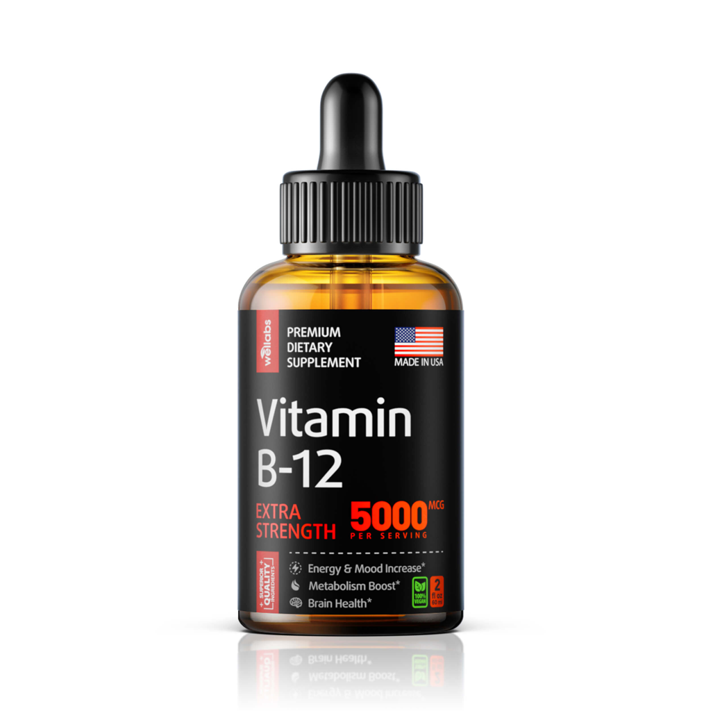 Vitamin B12 (5000 mcg) Liquid Drops (Methylcobalamin) — WELLABS
